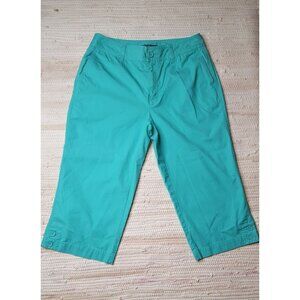 Liz Claiborne Womens Teal Green Cotton Capris Size 4